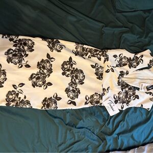 Floral Black and White Dress